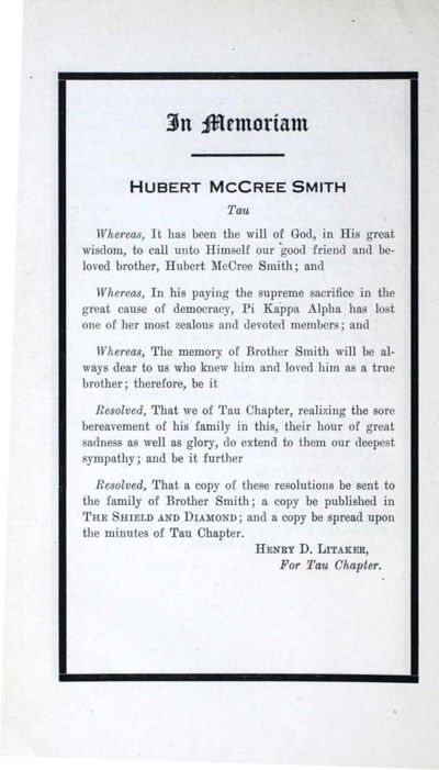 In Memoriam: Hubert McCree Smith